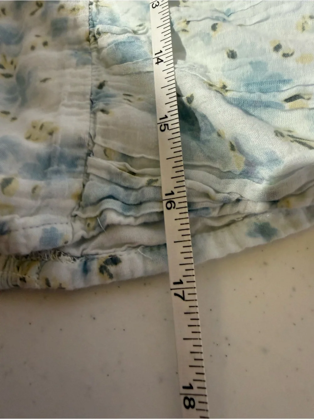 Free People Blue Floral Puff Sleeve Smocked Cottagecore Crop Top‎ XS S
